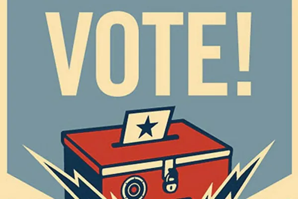 Vote box with ballot 
