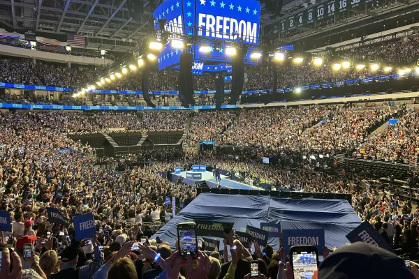 photo: rally at Fiserv Forum