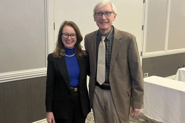 WI AFl-CIO President Bloomingdale with Governor Evers