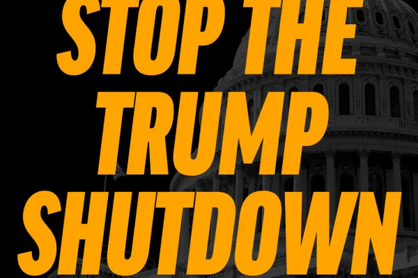 Stop the Trump Shutdown graphic 