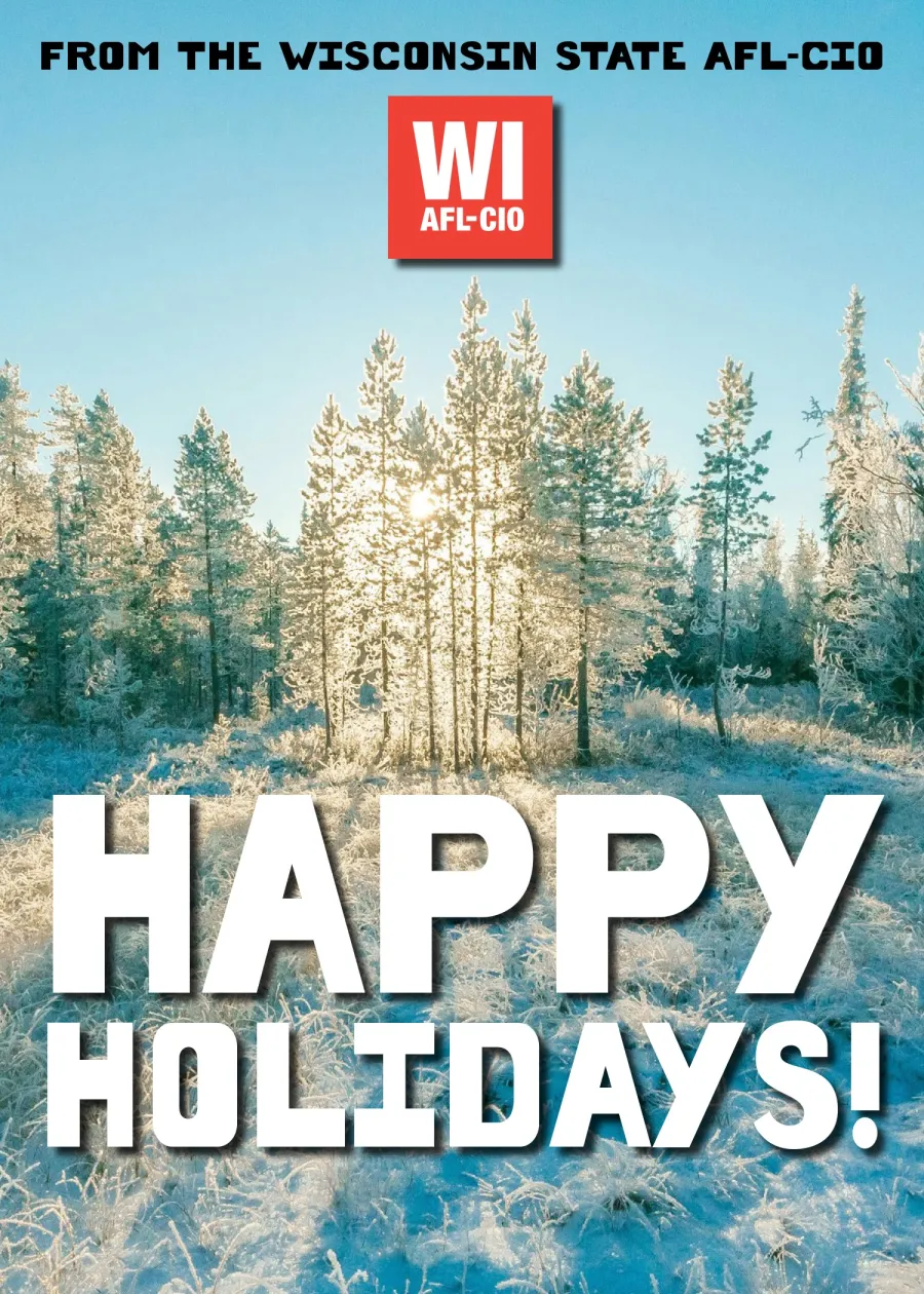 Happy Holidays from the WI AFL-CIO Graphic