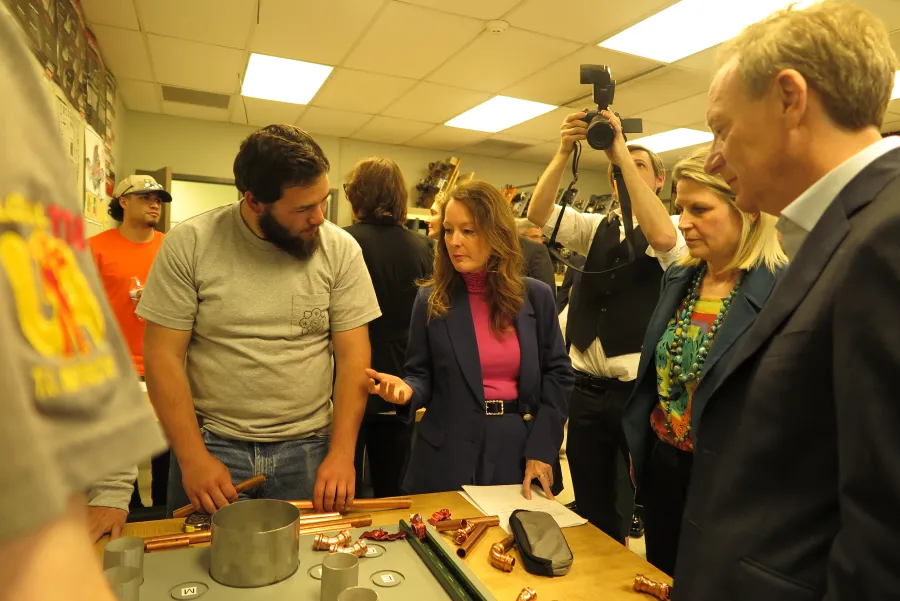 workers at apprenticeship training table