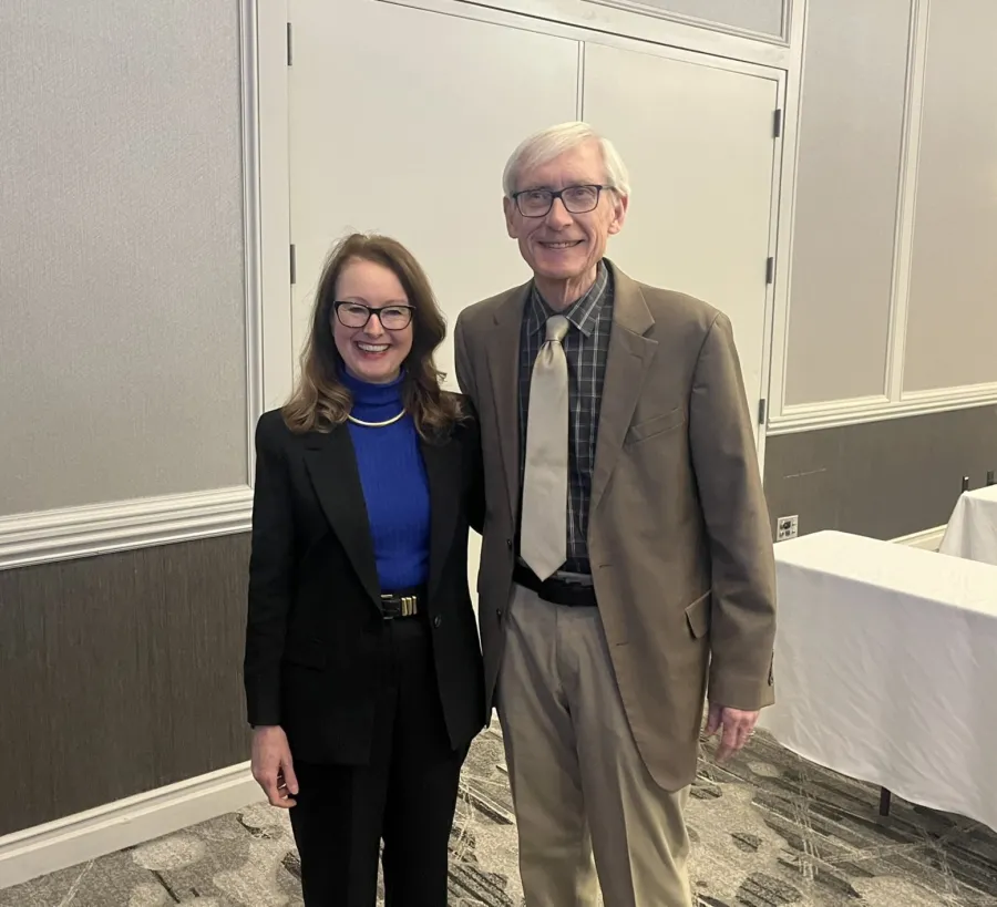 WI AFl-CIO President Bloomingdale with Governor Evers