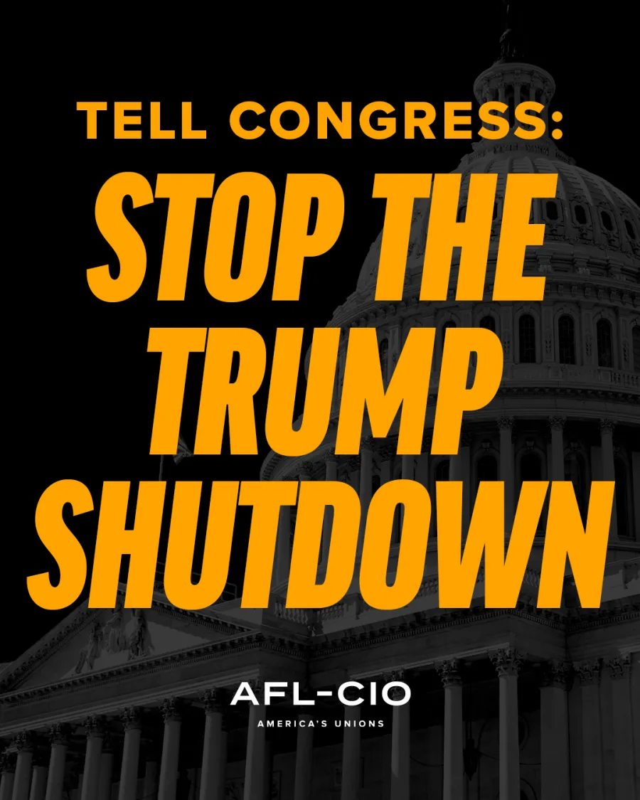 Stop the Trump Shutdown graphic 