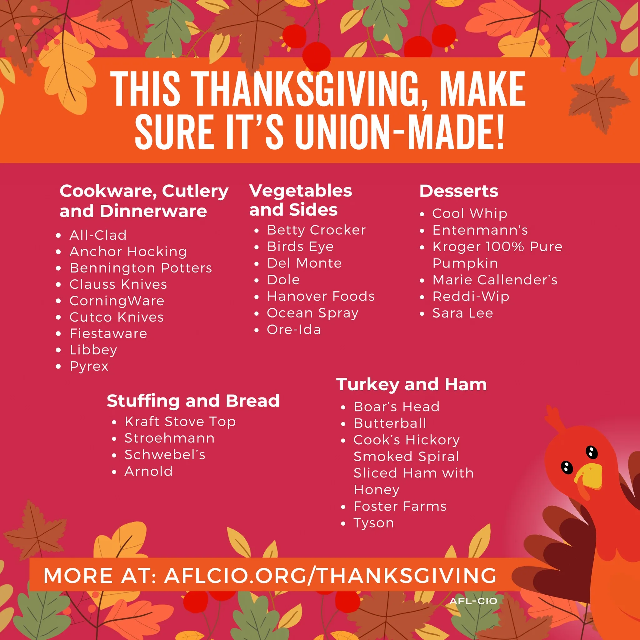 Union made Thanksgiving List 